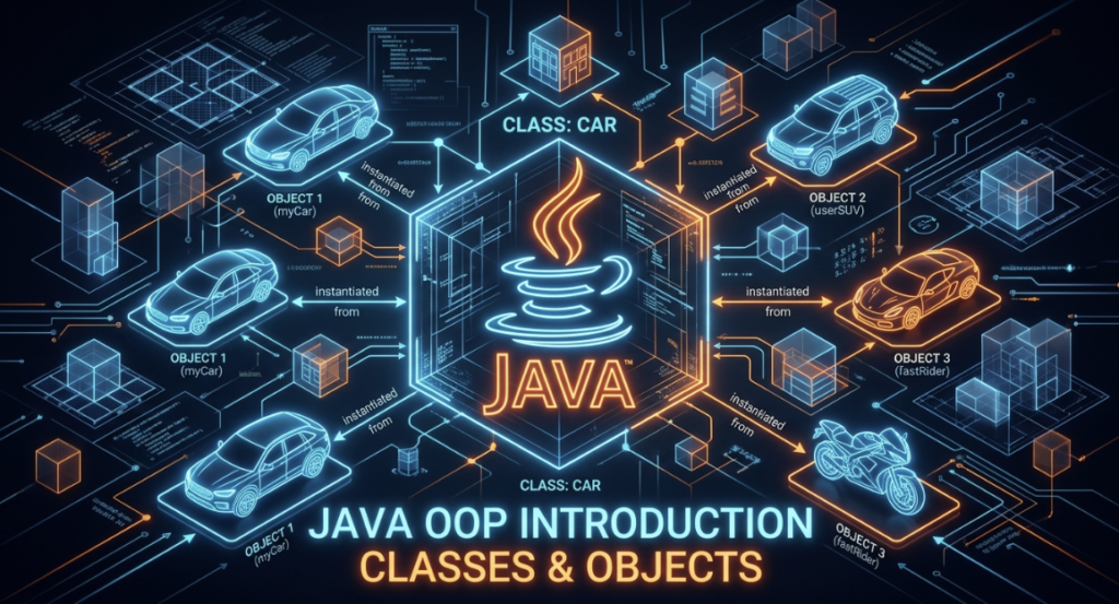 Java OOP Introduction: Classes and Objects Concept Art